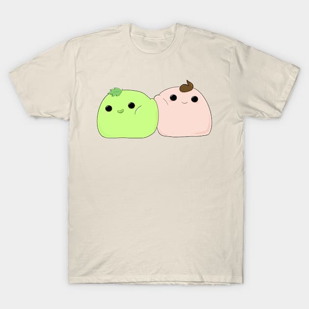 Cute Mochi couple T-Shirt by chibiwitch